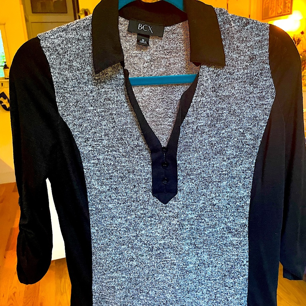 BCX Black Collared Top